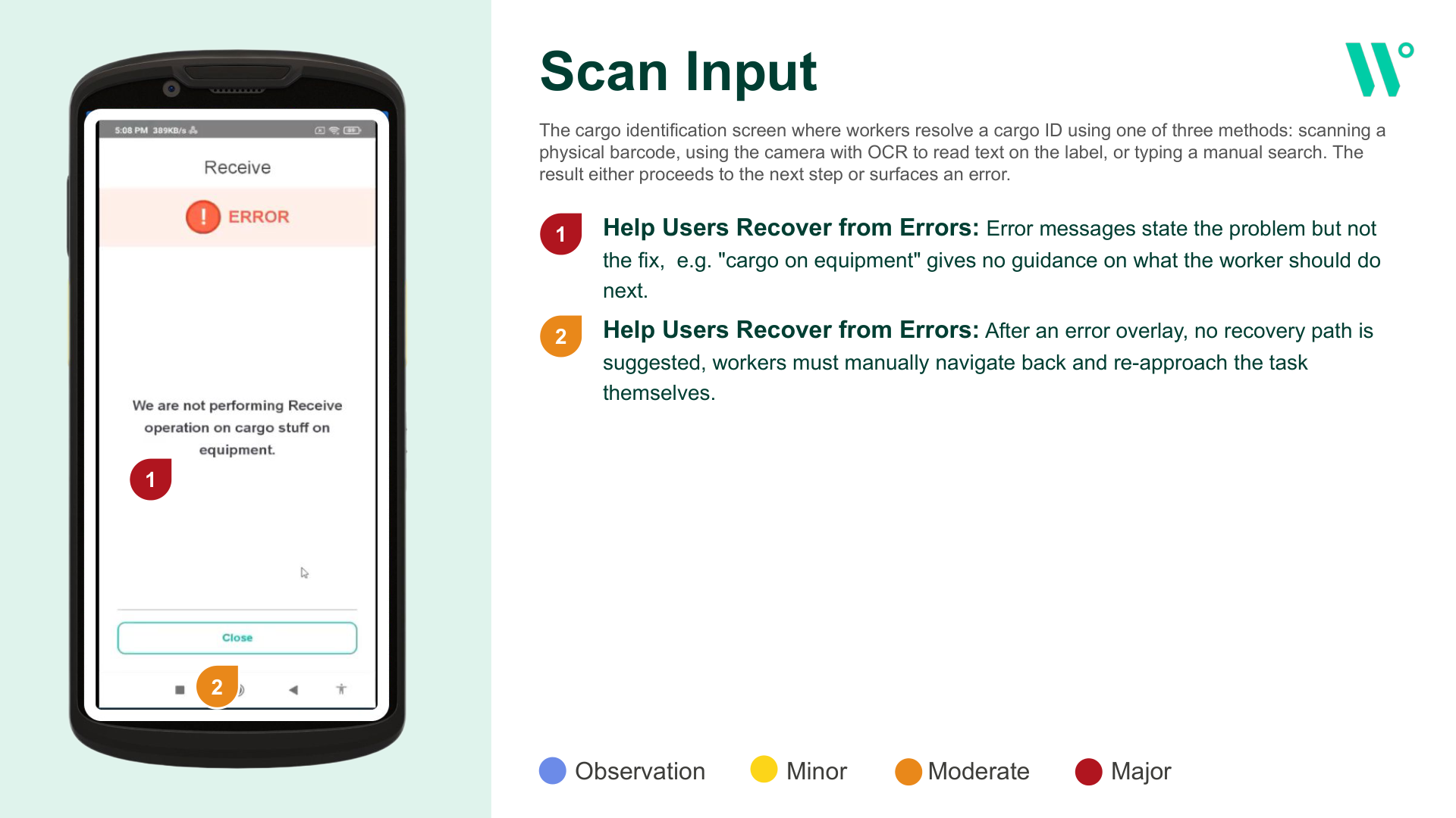 Scan Input audit findings